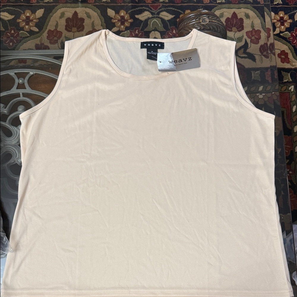 Weavz Women's Elegant Beige Tank Top